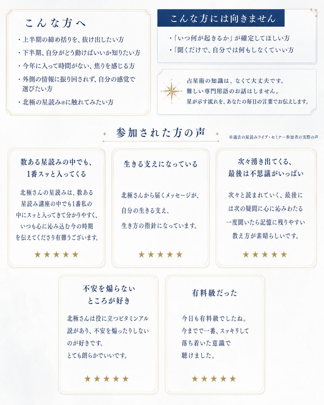 こんな方へ 参加された方の声